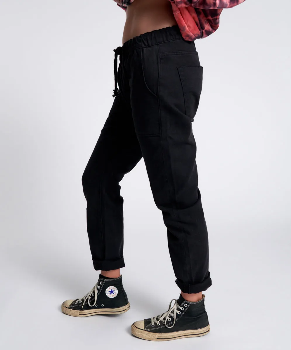 BLACK OAK SHABBIES DRAWSTRING BOYFRIEND JEANS