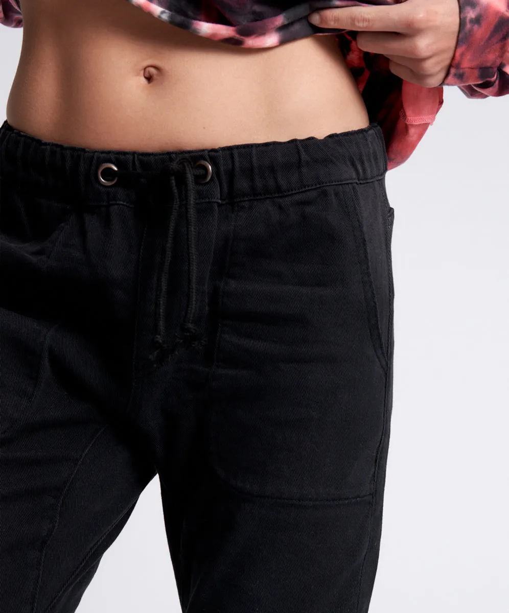BLACK OAK SHABBIES DRAWSTRING BOYFRIEND JEANS