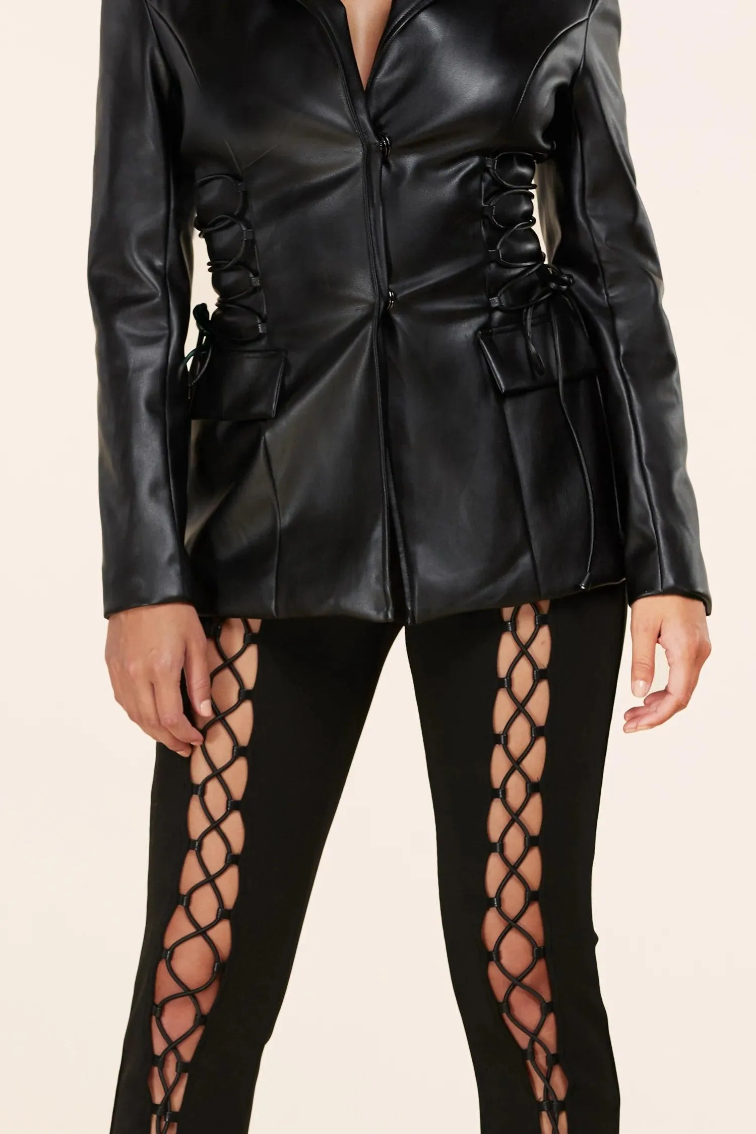 black-on-black two-piece set