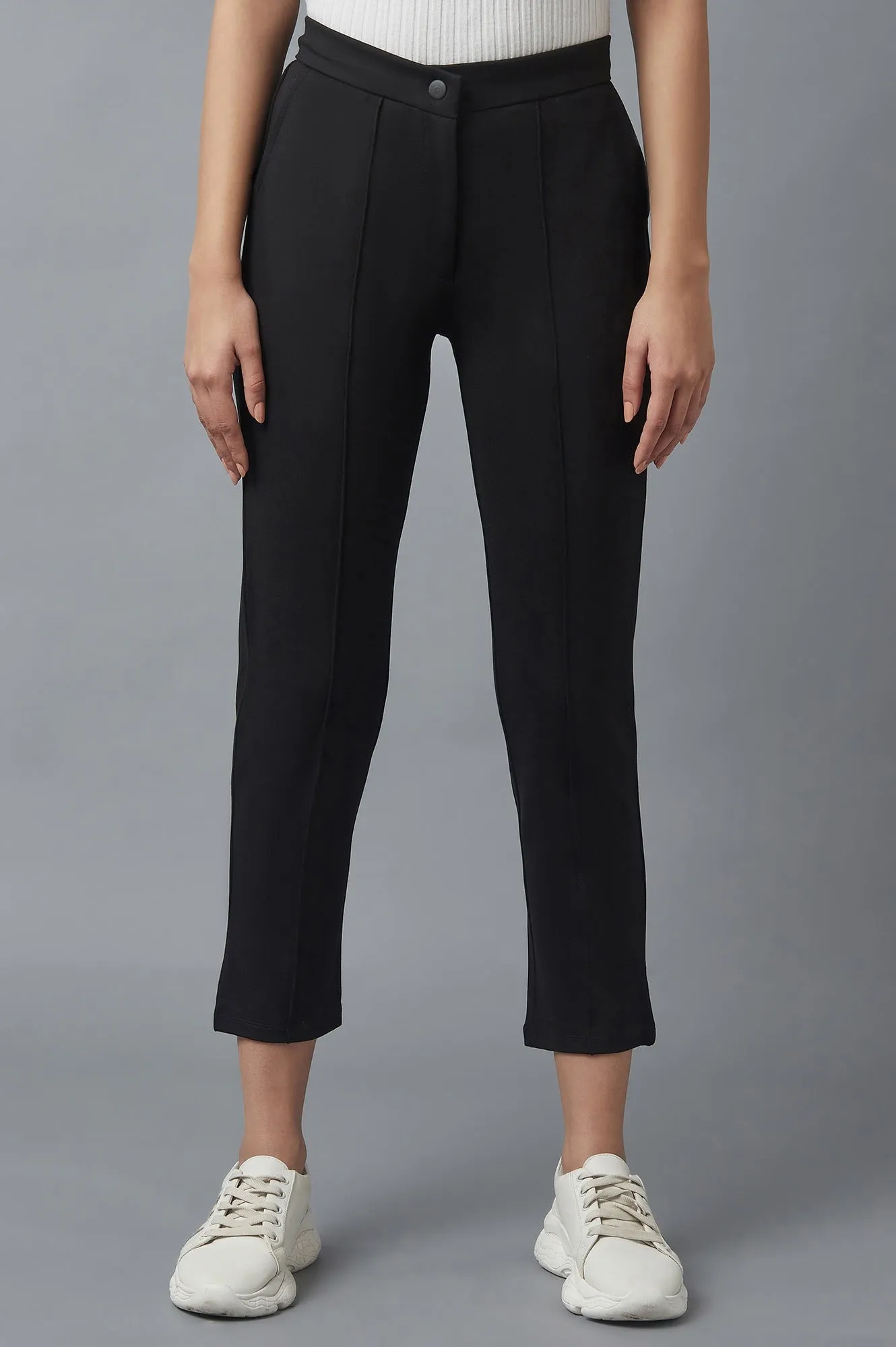 Black Pintuck Trousers