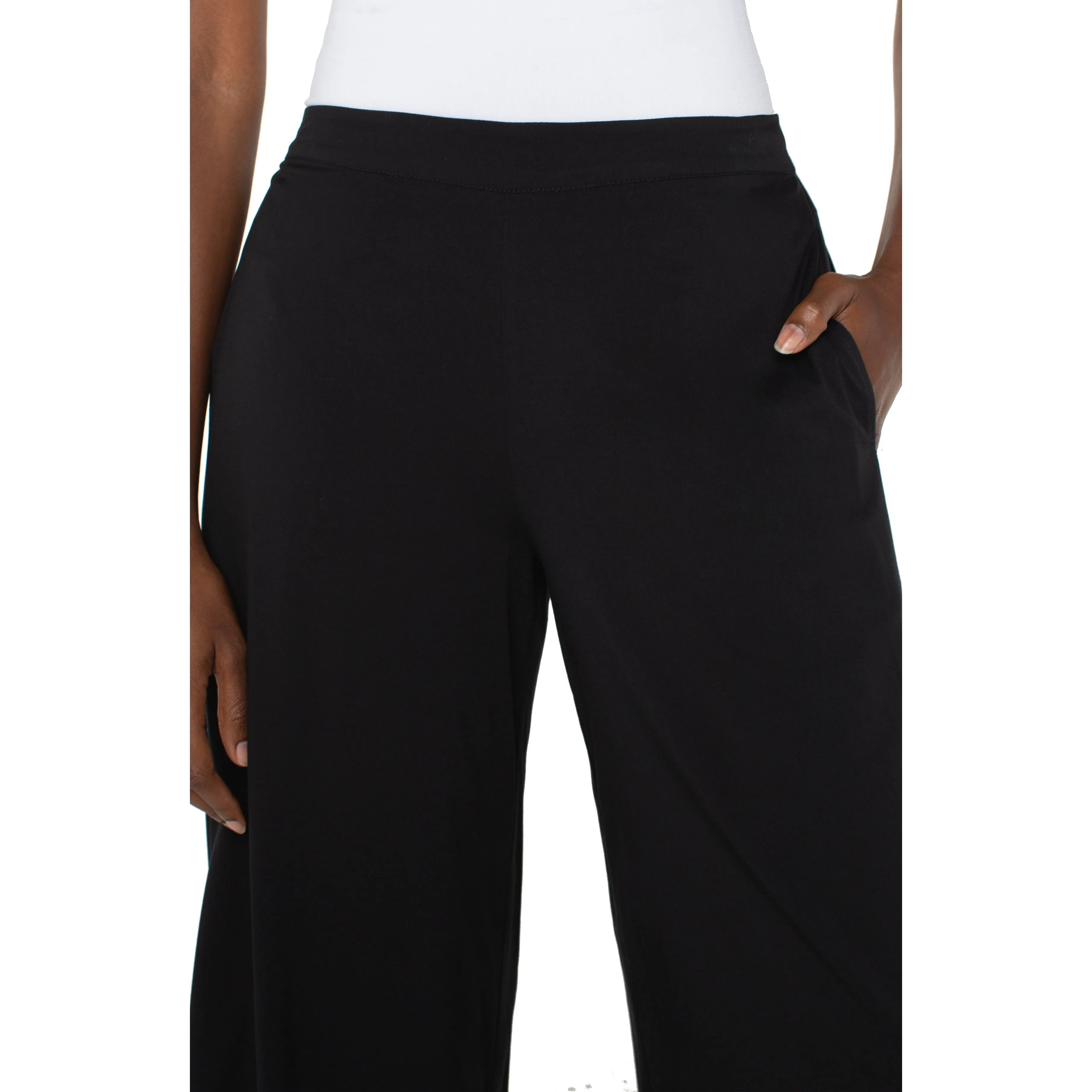 Black Pull-On Palazzo Pants