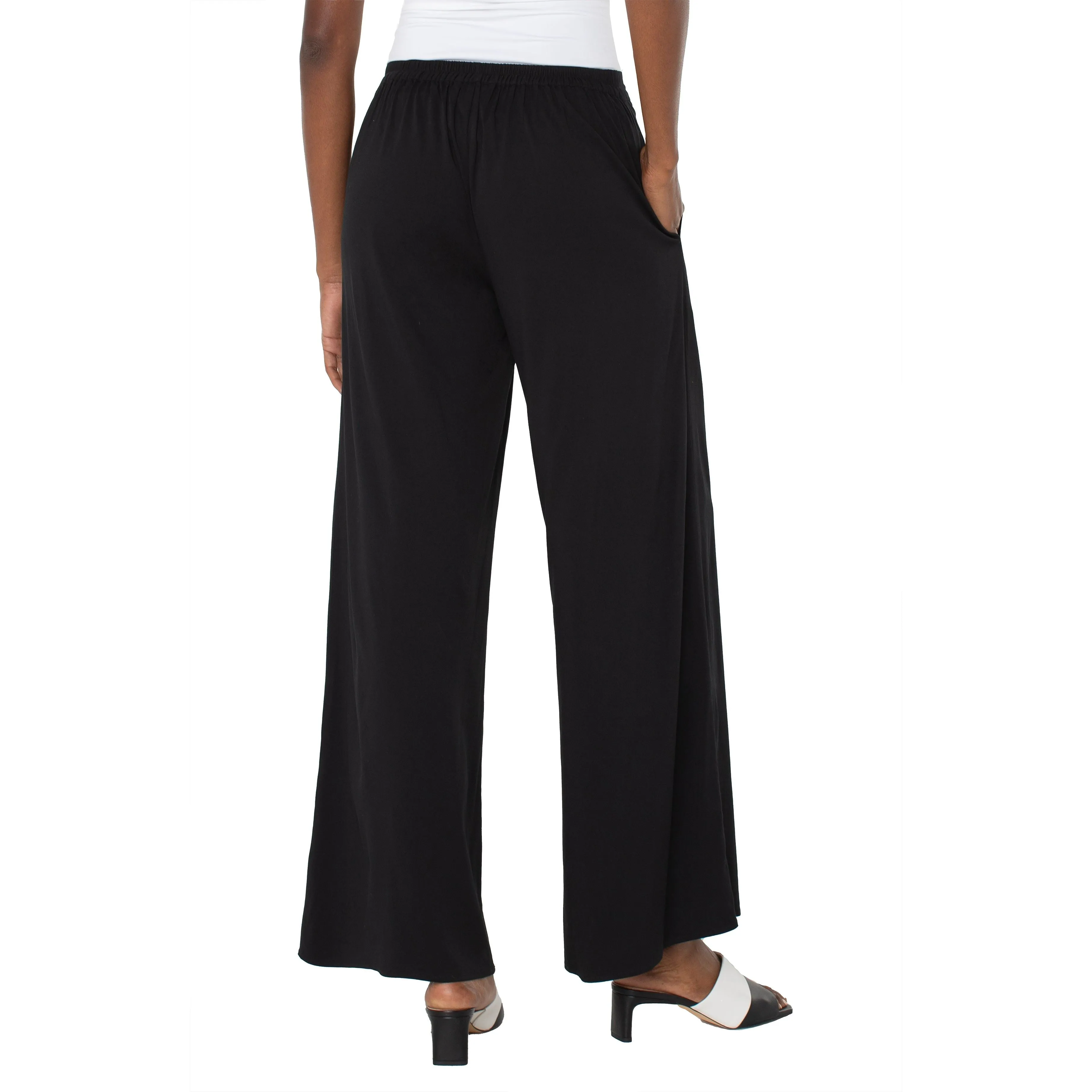 Black Pull-On Palazzo Pants