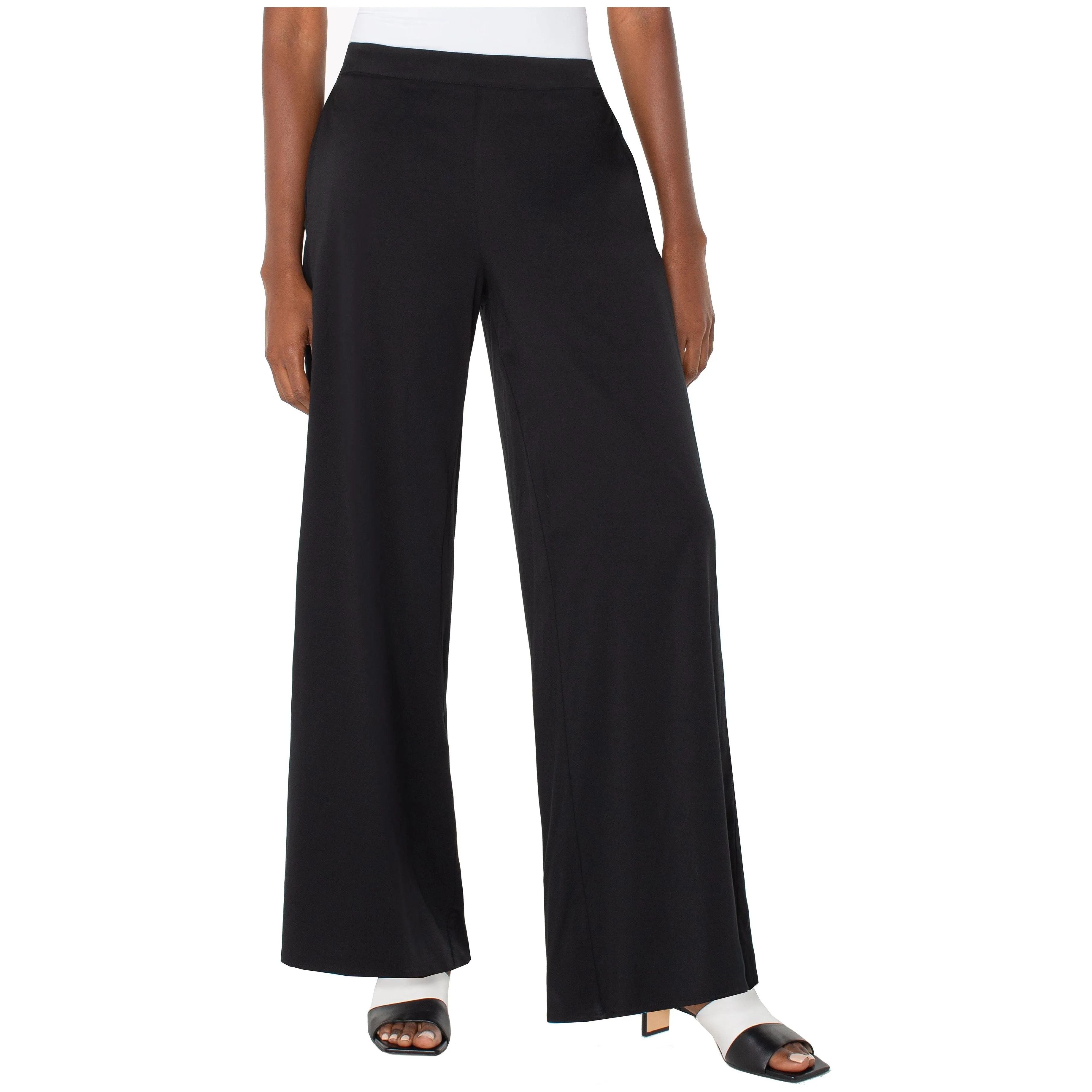 Black Pull-On Palazzo Pants