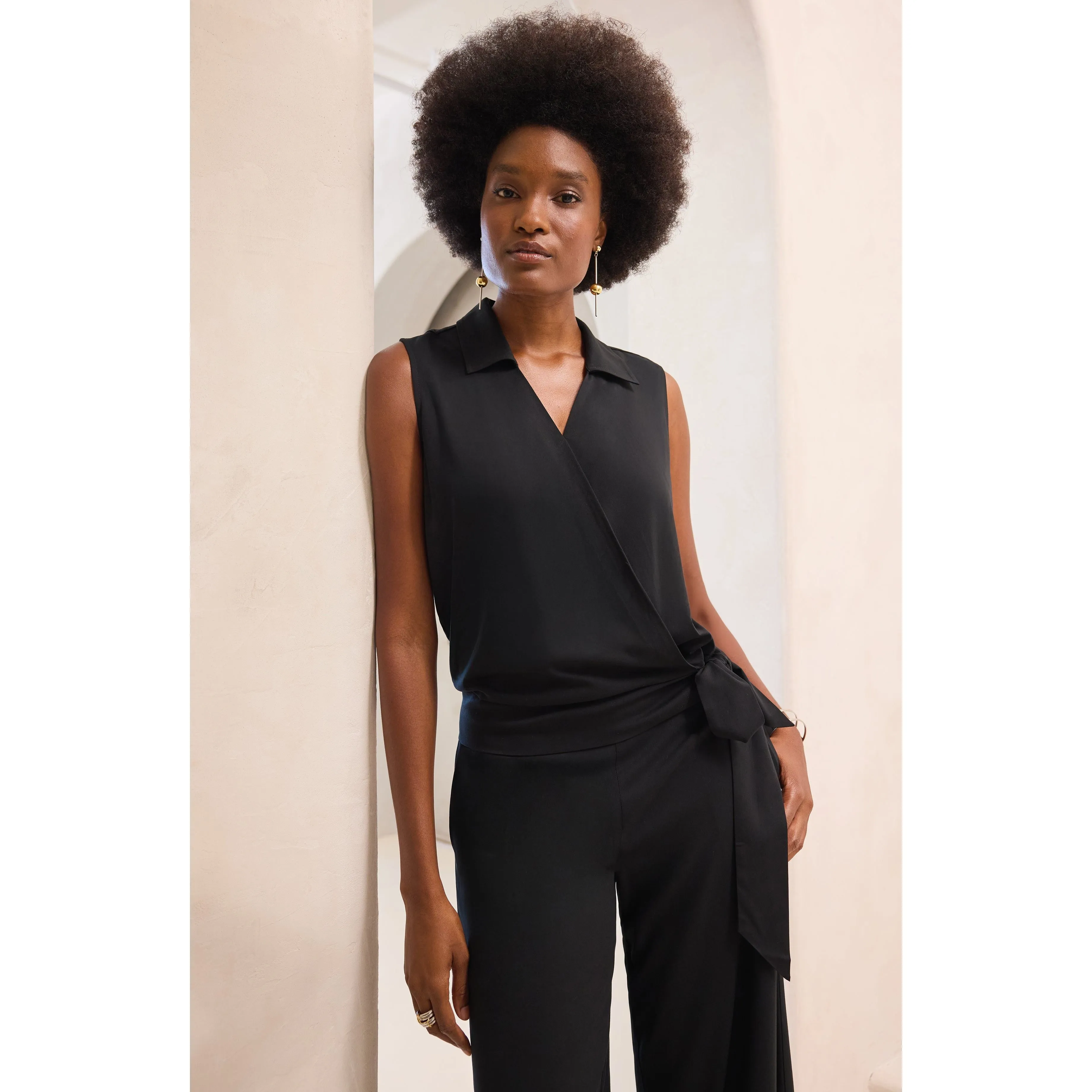 Black Pull-On Palazzo Pants