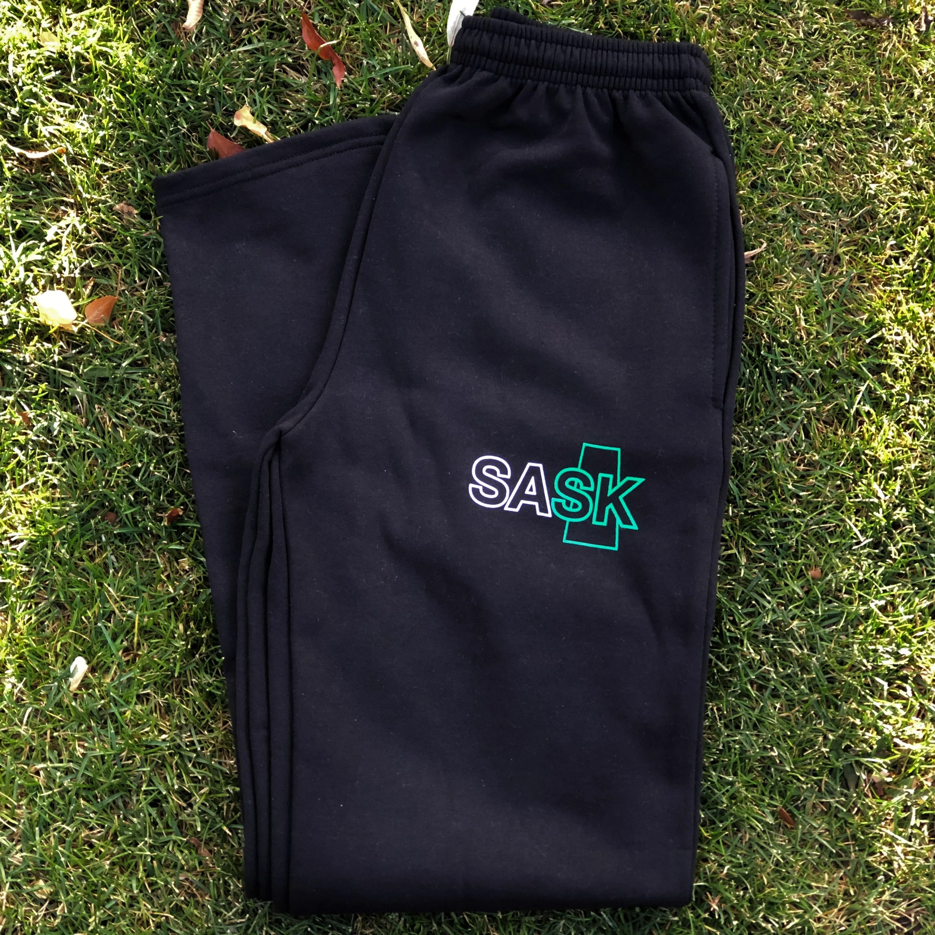 Black SASK Sweatpants Straight Leg