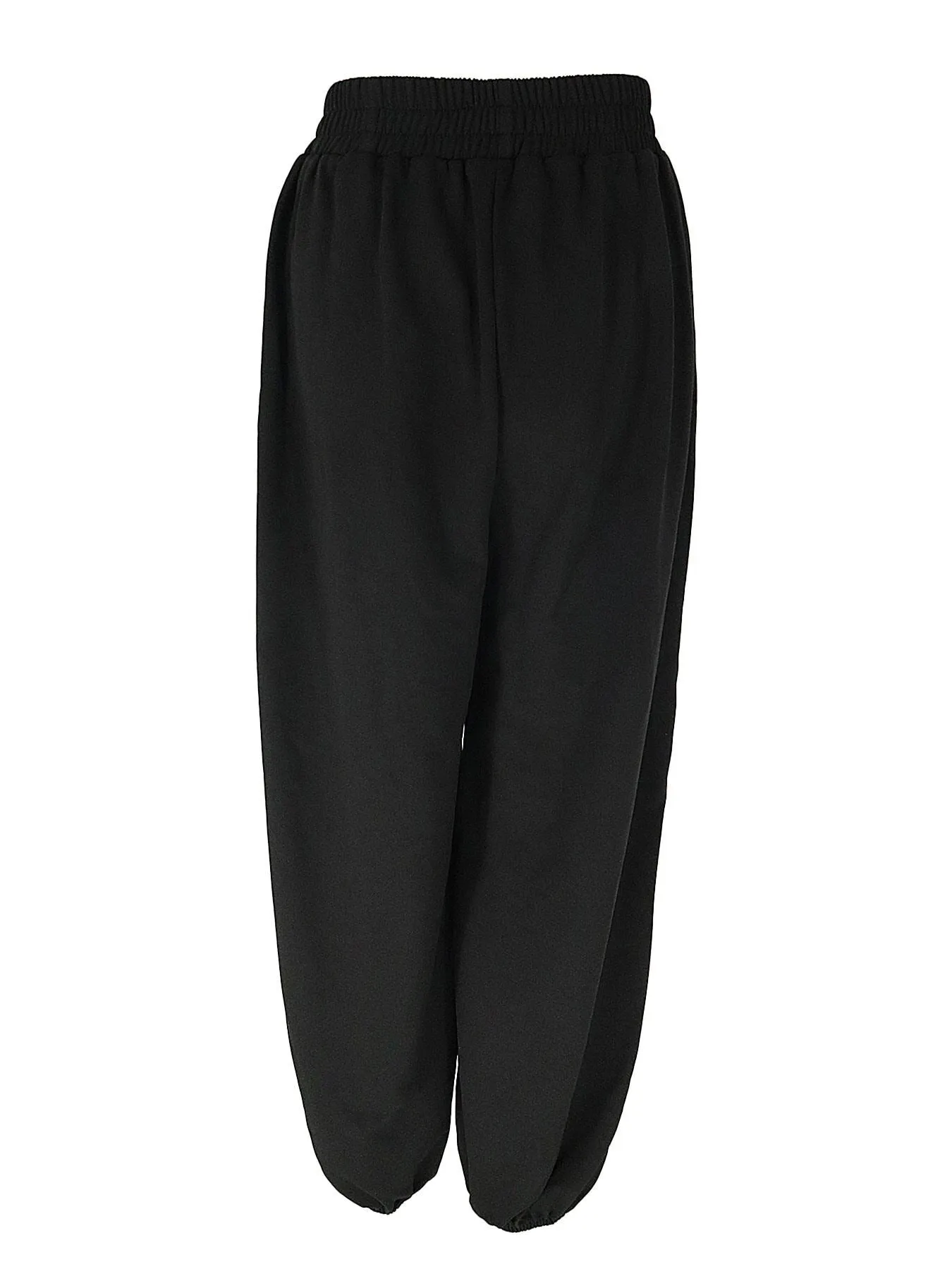 Black Solid Relaxed Sweatpants