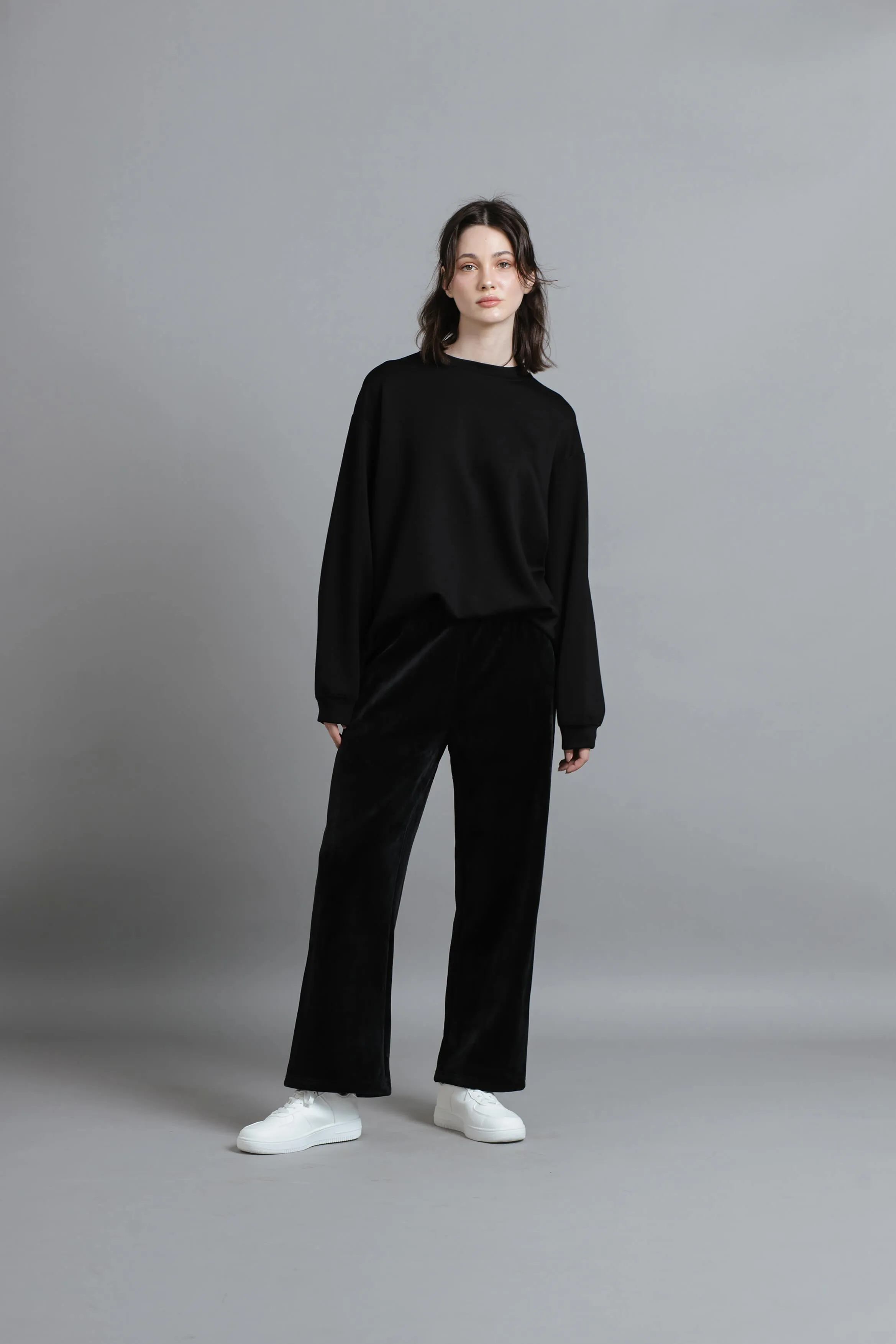 Black Ultrasoft Winter Loose Pants