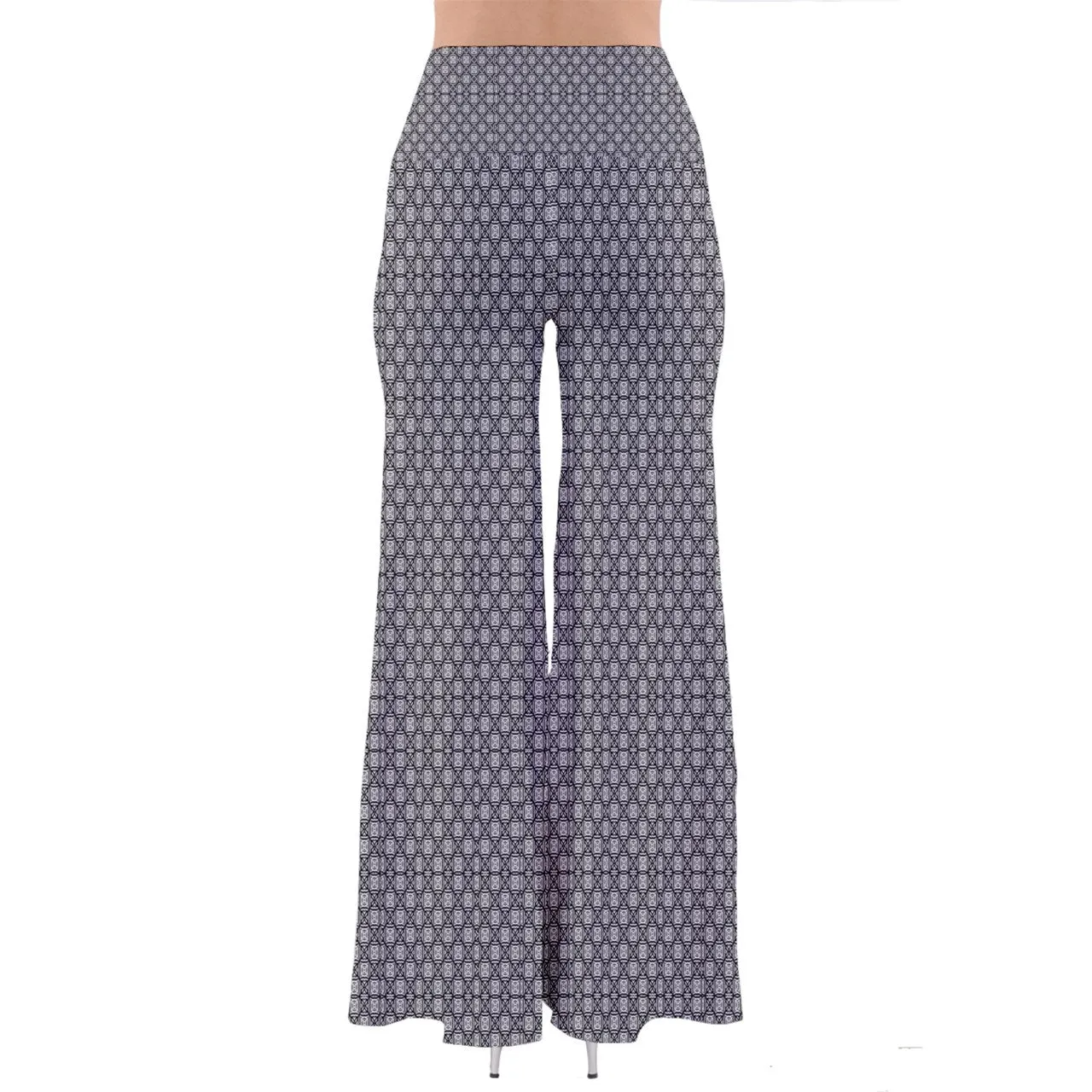 black white checker eyelet So Vintage Palazzo Pants
