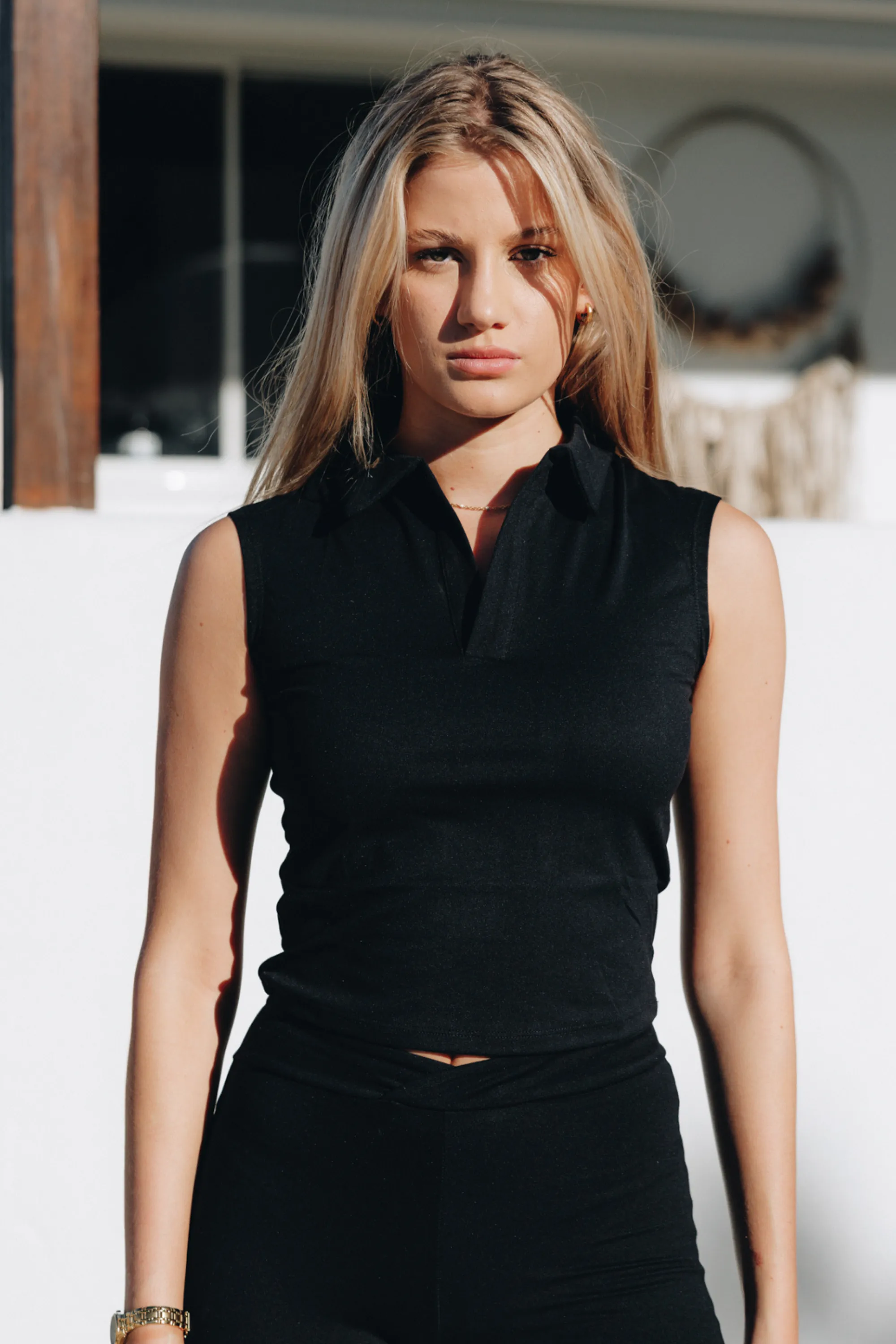 Black Yoga Singlet Tee