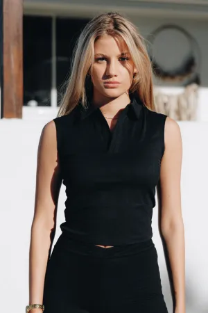 Black Yoga Singlet Tee