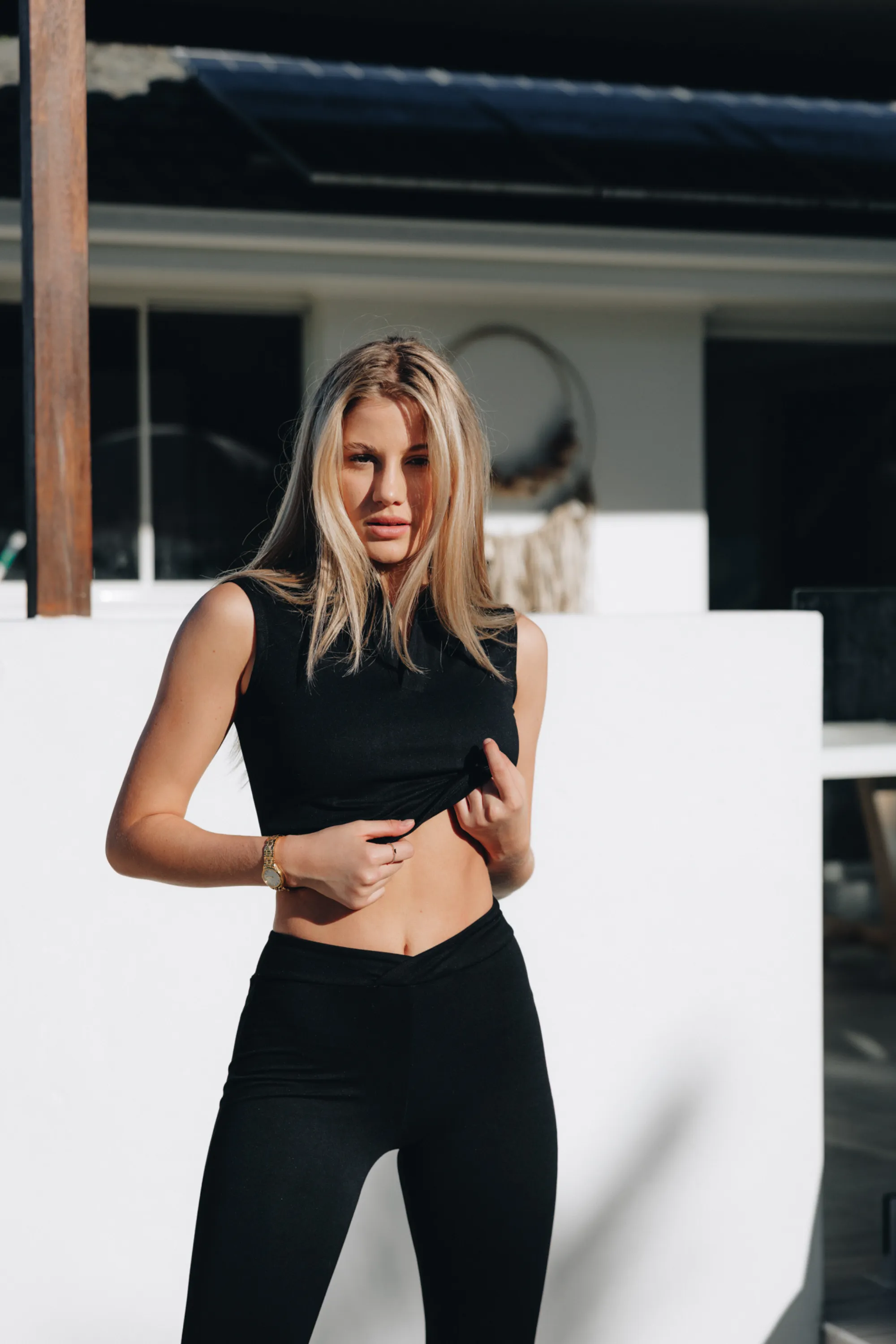 Black Yoga Singlet Tee
