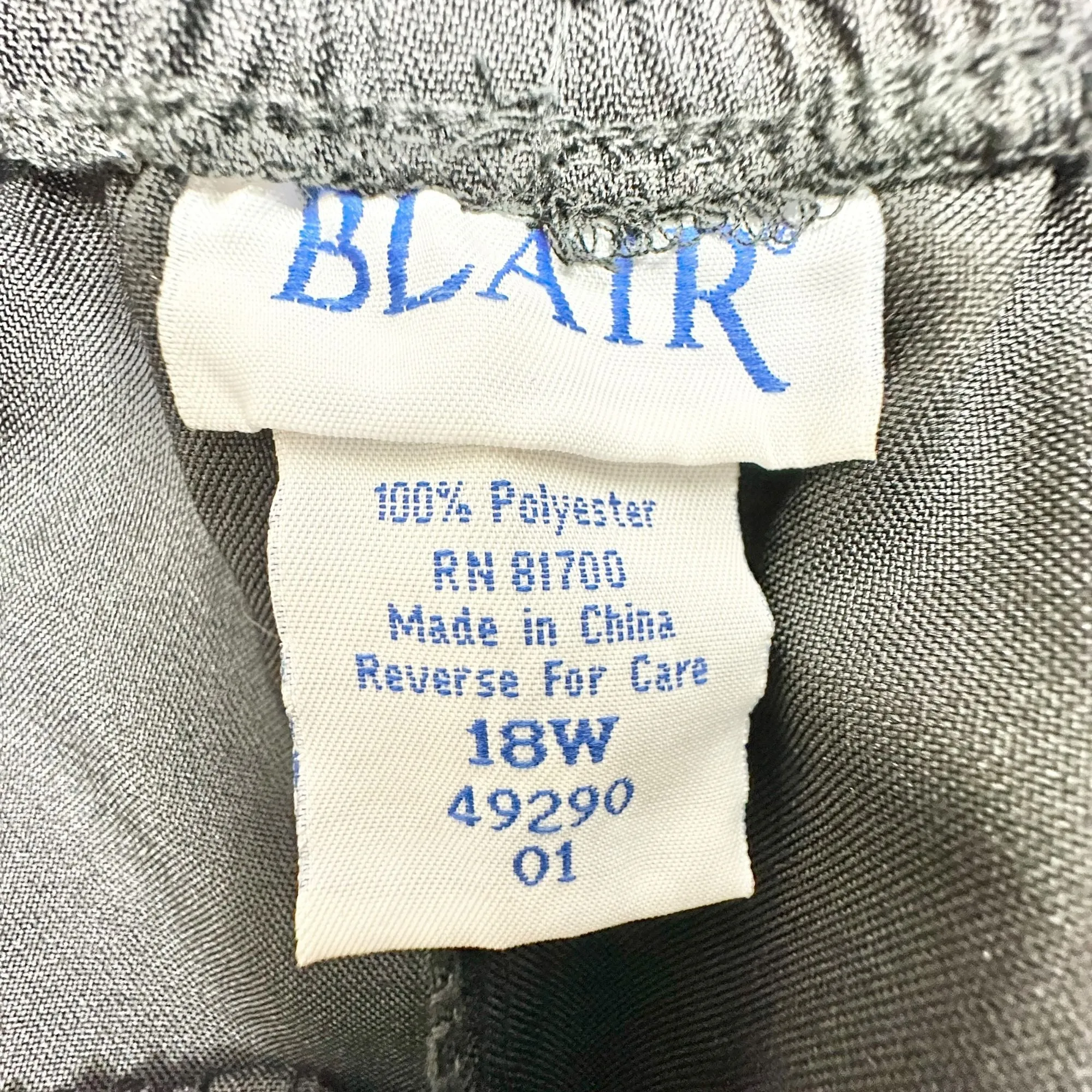 Blair Elastic Waist Pants Womens 18W Black Slit Pockets Comfortable Polyester