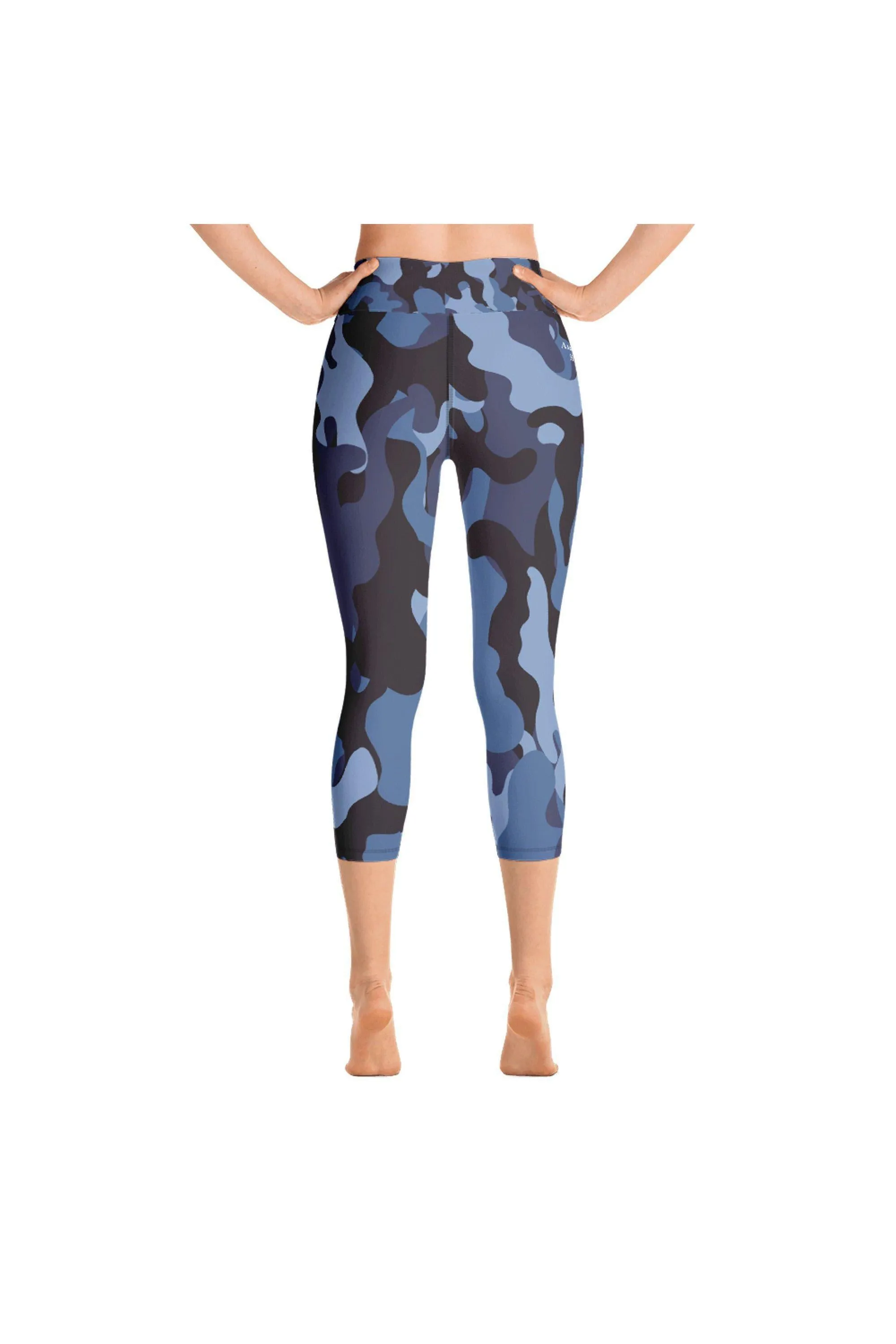 Blue Camo Yoga Capri Leggings