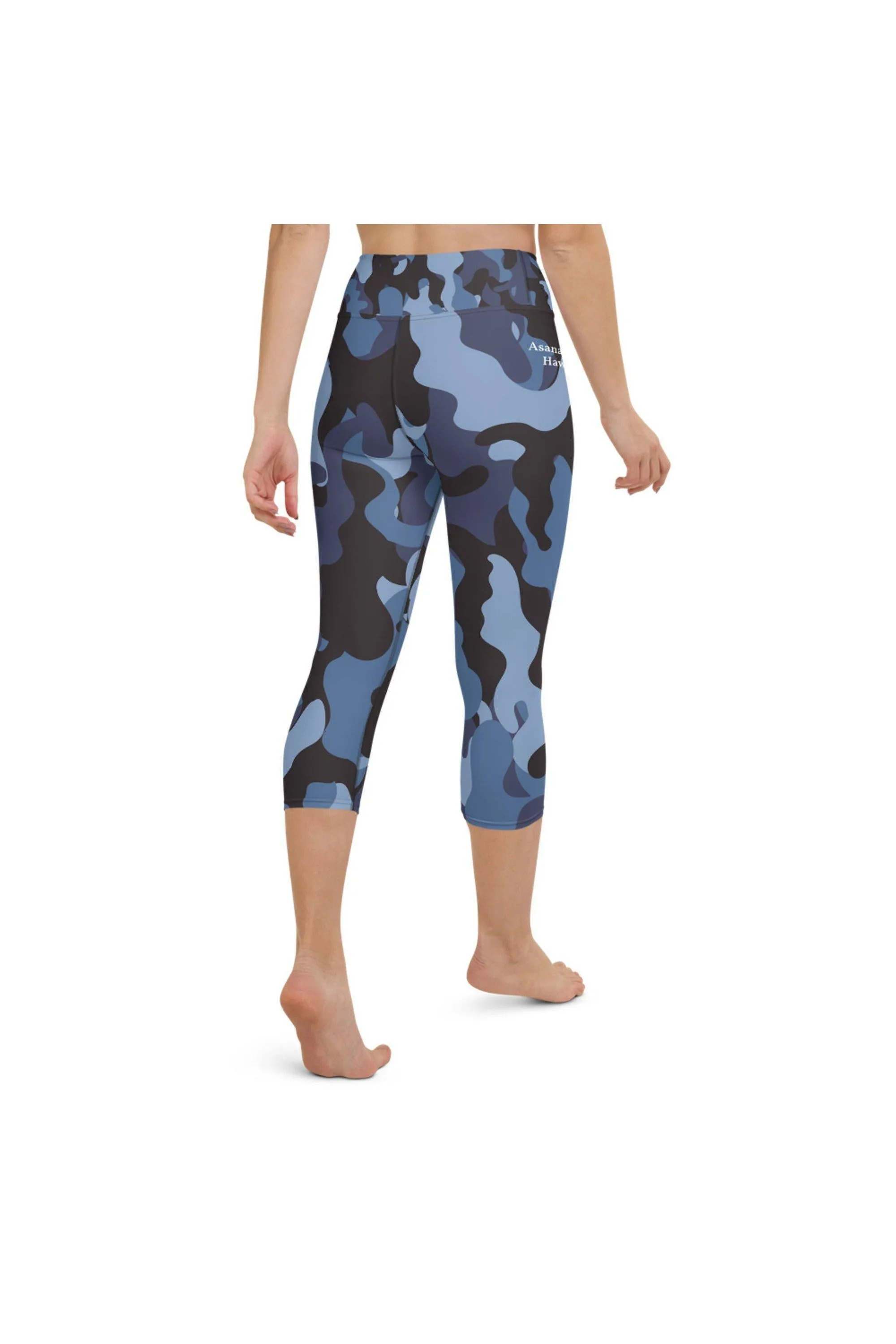 Blue Camo Yoga Capri Leggings