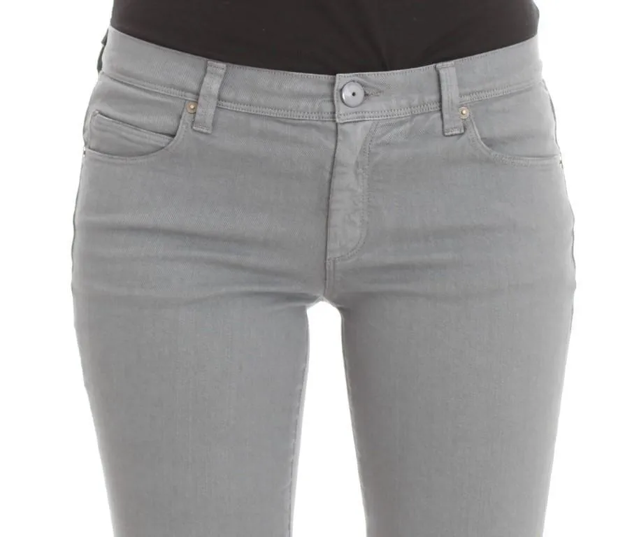 Blue Cotton Blend Slim Fit Bootcut Jeans