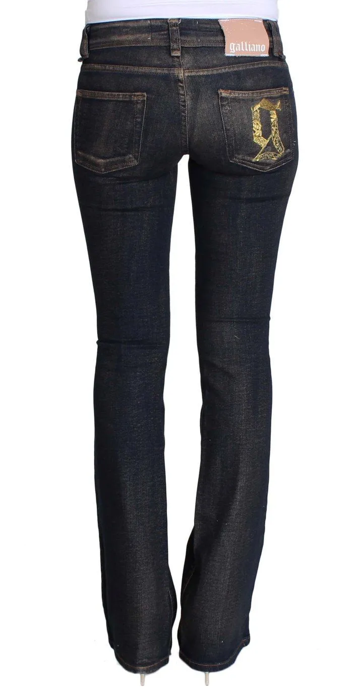 Blue Dark Cotton Stretch Flare Bootcut Jeans