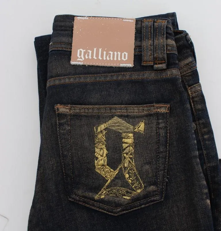 Blue Dark Cotton Stretch Flare Bootcut Jeans