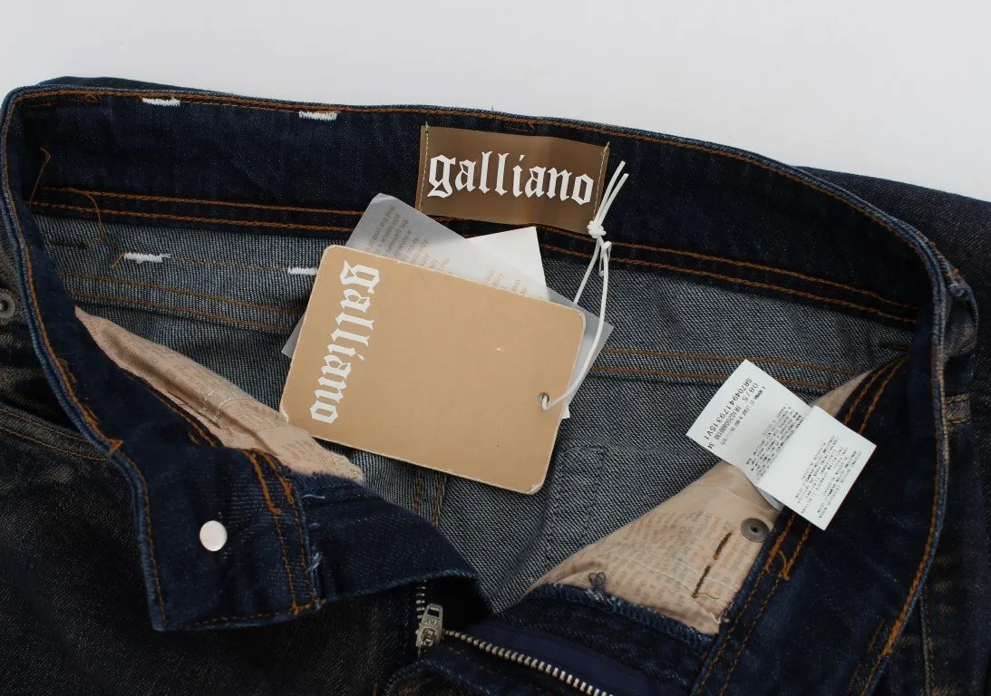 Blue Dark Cotton Stretch Flare Bootcut Jeans