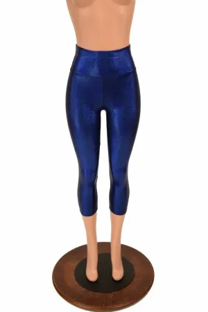 Blue High Waist Capri Leggings