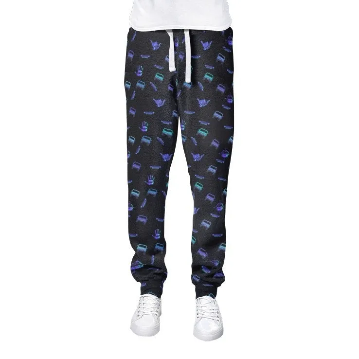 Blue  Jeeper All-Over Print men's joggers sweatpants