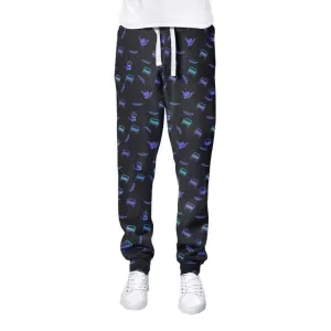 Blue  Jeeper All-Over Print men's joggers sweatpants