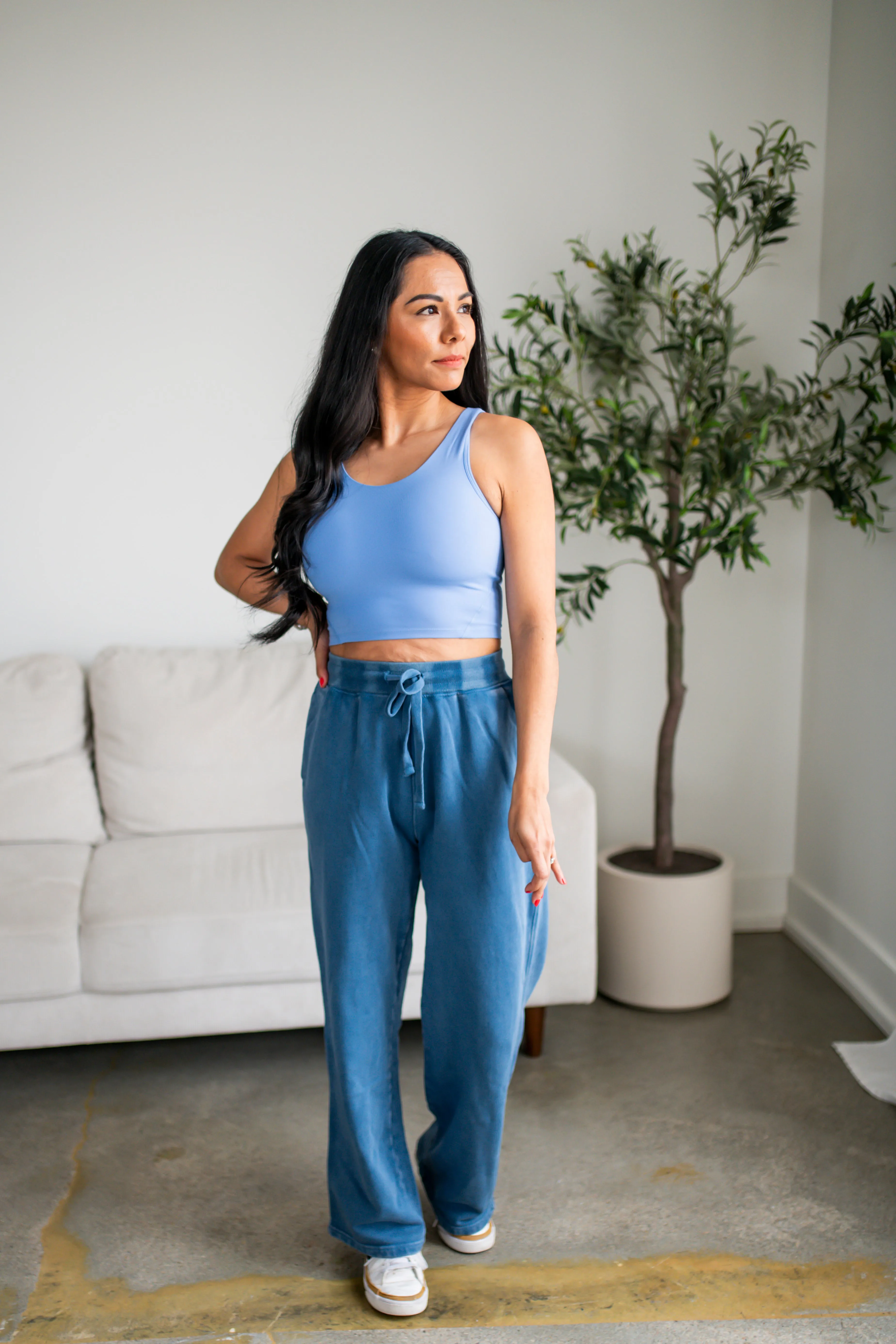 Blue Mineral Wash Sweatpants