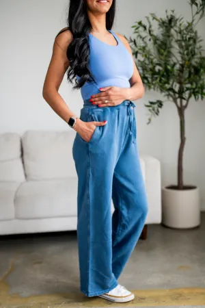 Blue Mineral Wash Sweatpants
