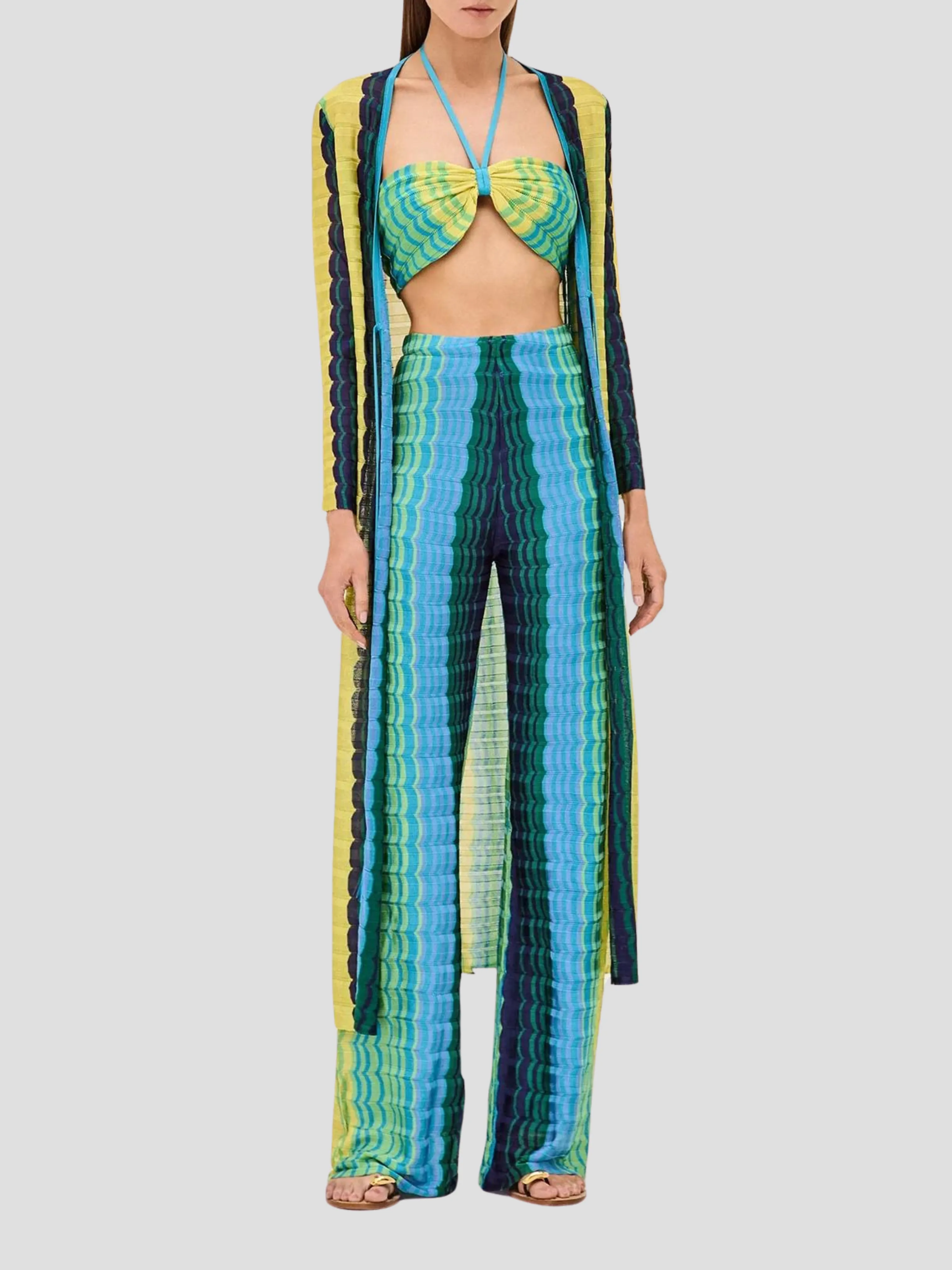 Blue Multi Retti Robe