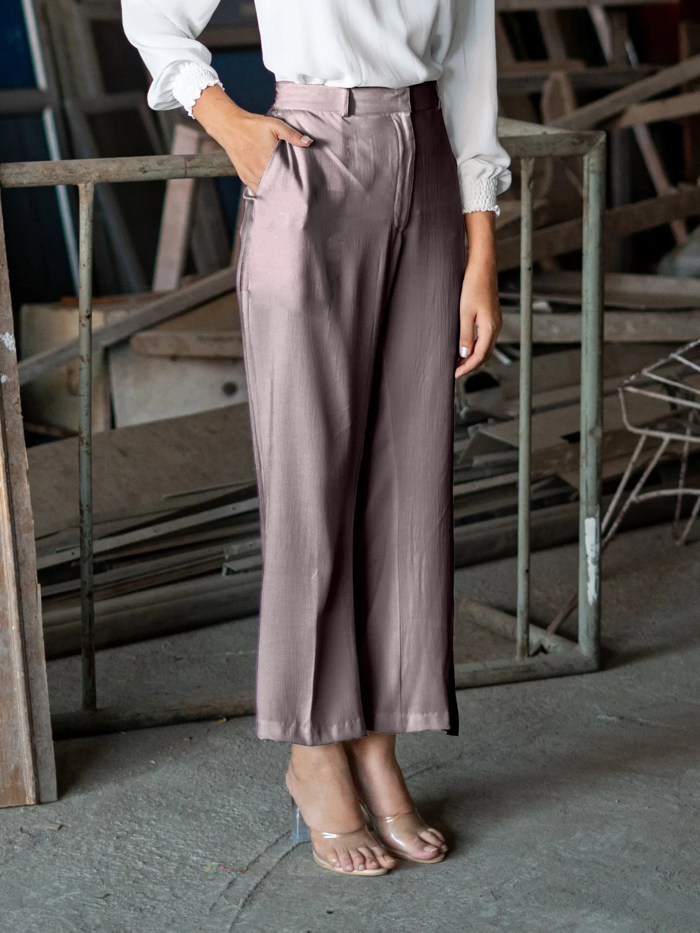 Bootcut Pants - Grey
