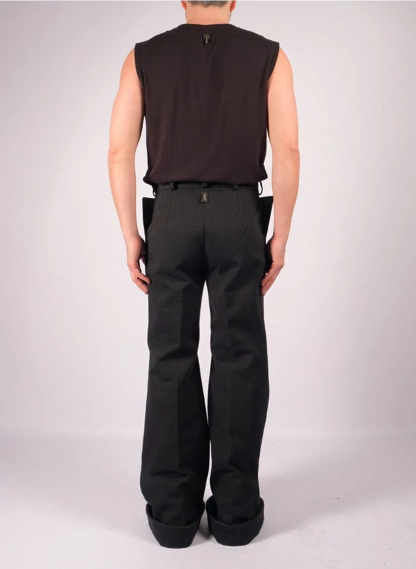Bootcut Slim Canvas Trousers
