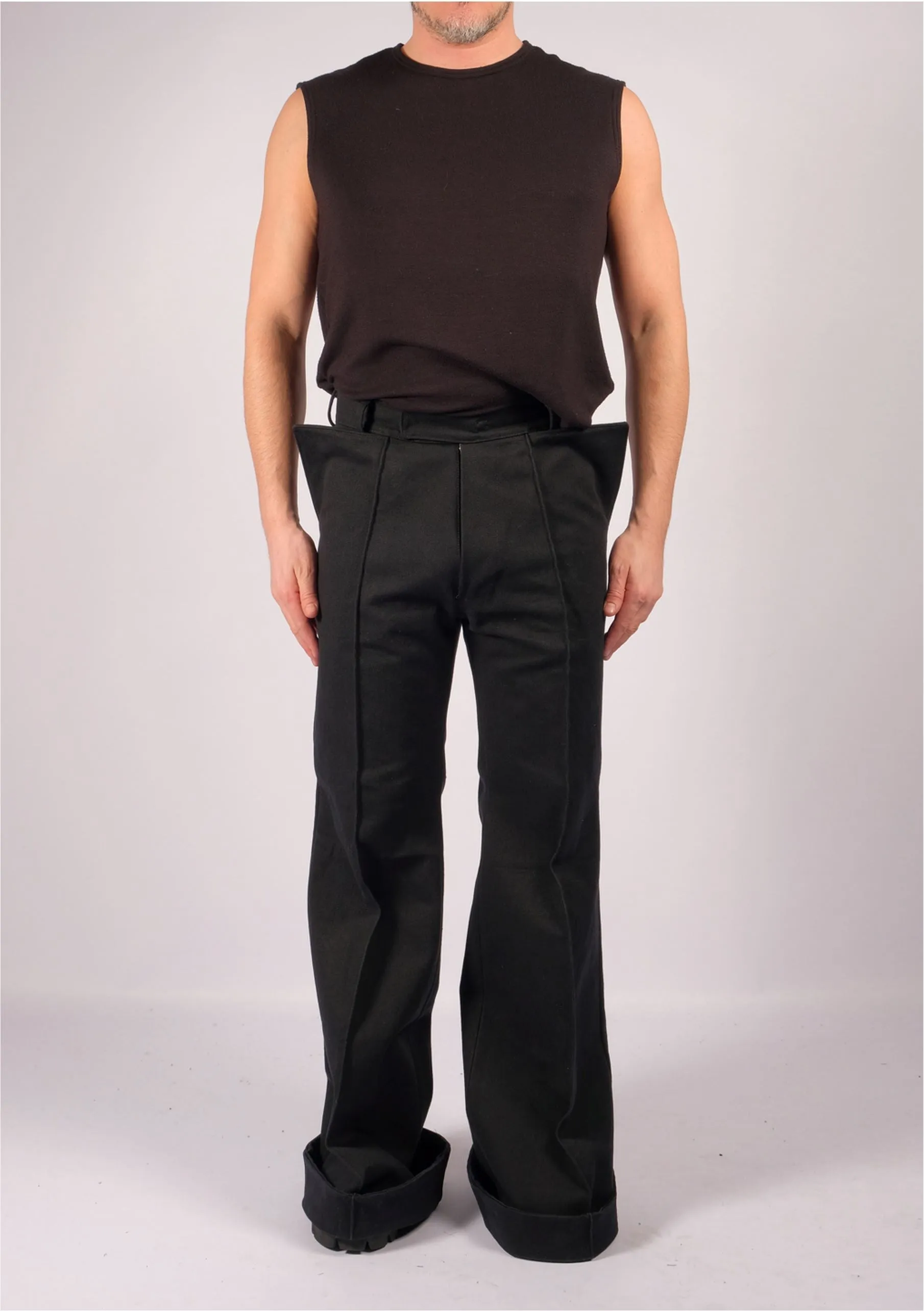 Bootcut Slim Canvas Trousers