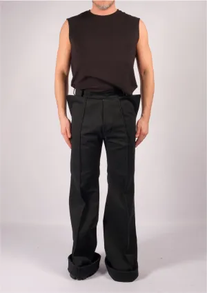 Bootcut Slim Canvas Trousers