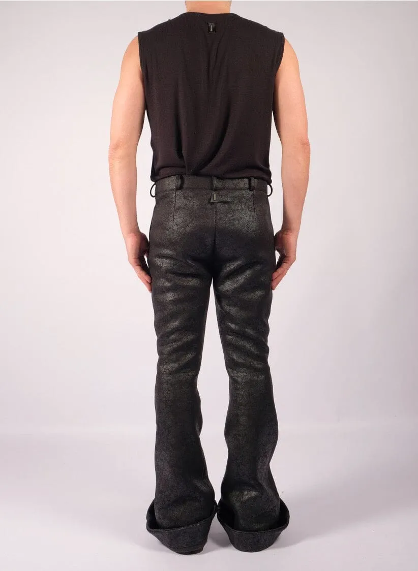 Bootcut Slim Leather Effect Trousers