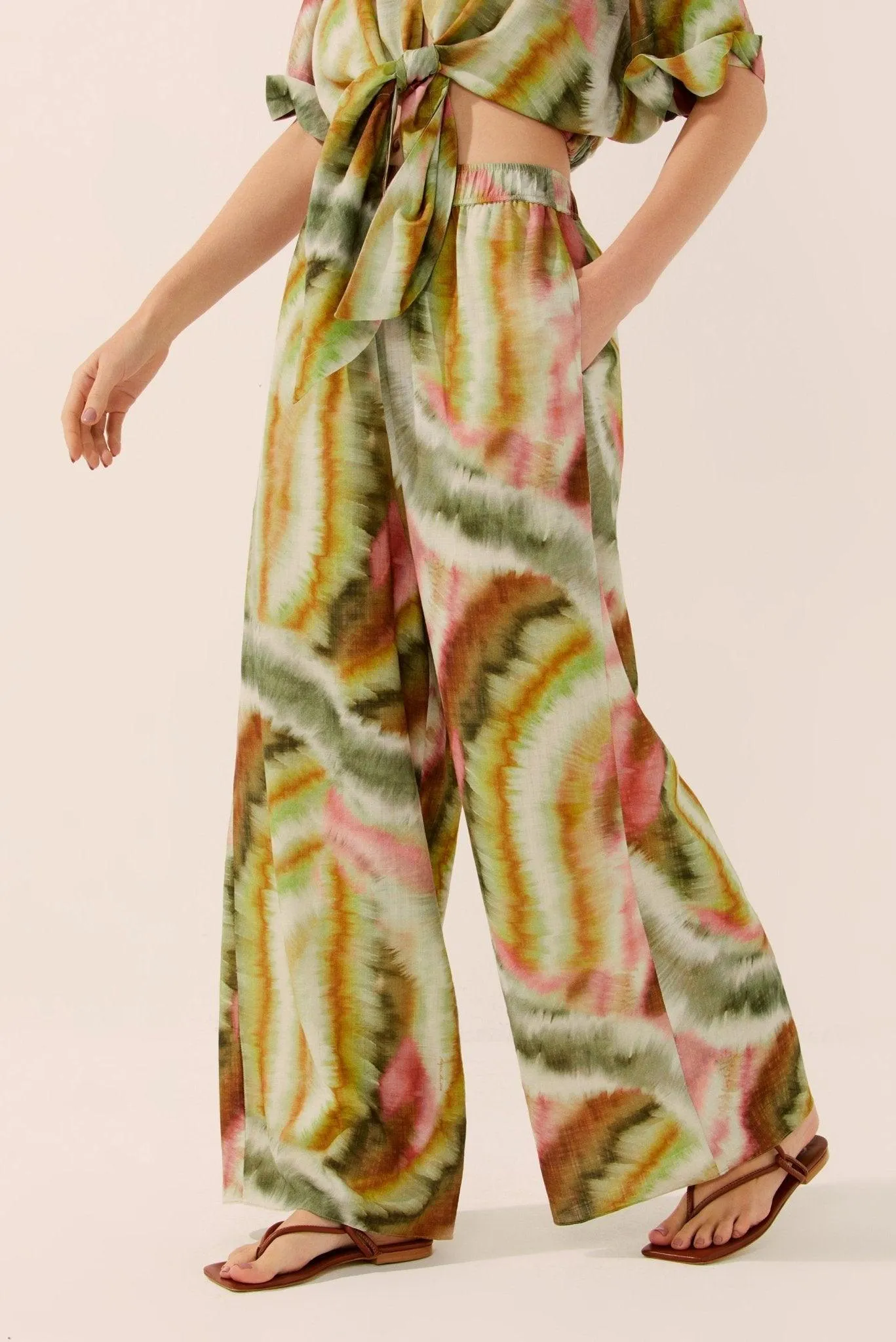 Botanic Tie-Dye Palazzo Pants