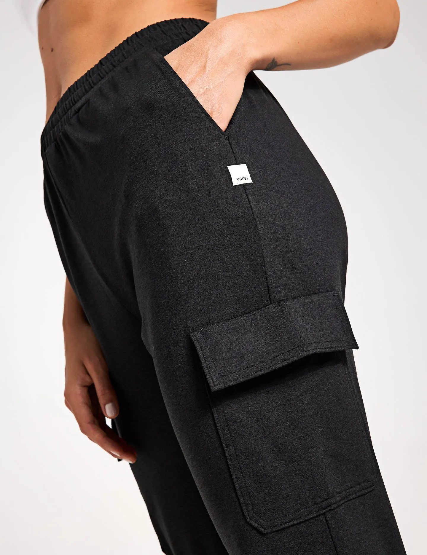 Boyfriend Cargo Jogger - Black Heather