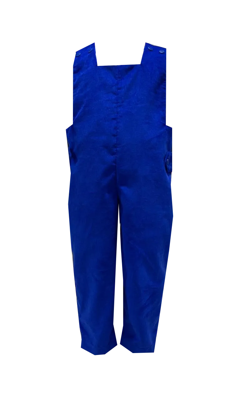 Boys Corduroy Longall | Royal Blue with Red Buttons and Tabs
