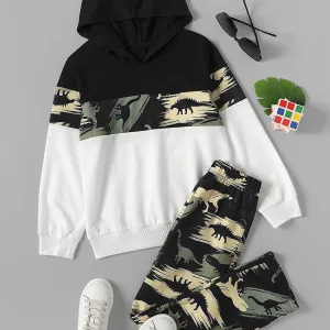 Boys' Dinosaur Print Hoodie and Sweatpants Set