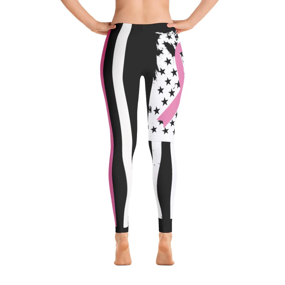BREAST CANCER AWARENESS FLAG LEGGINGS