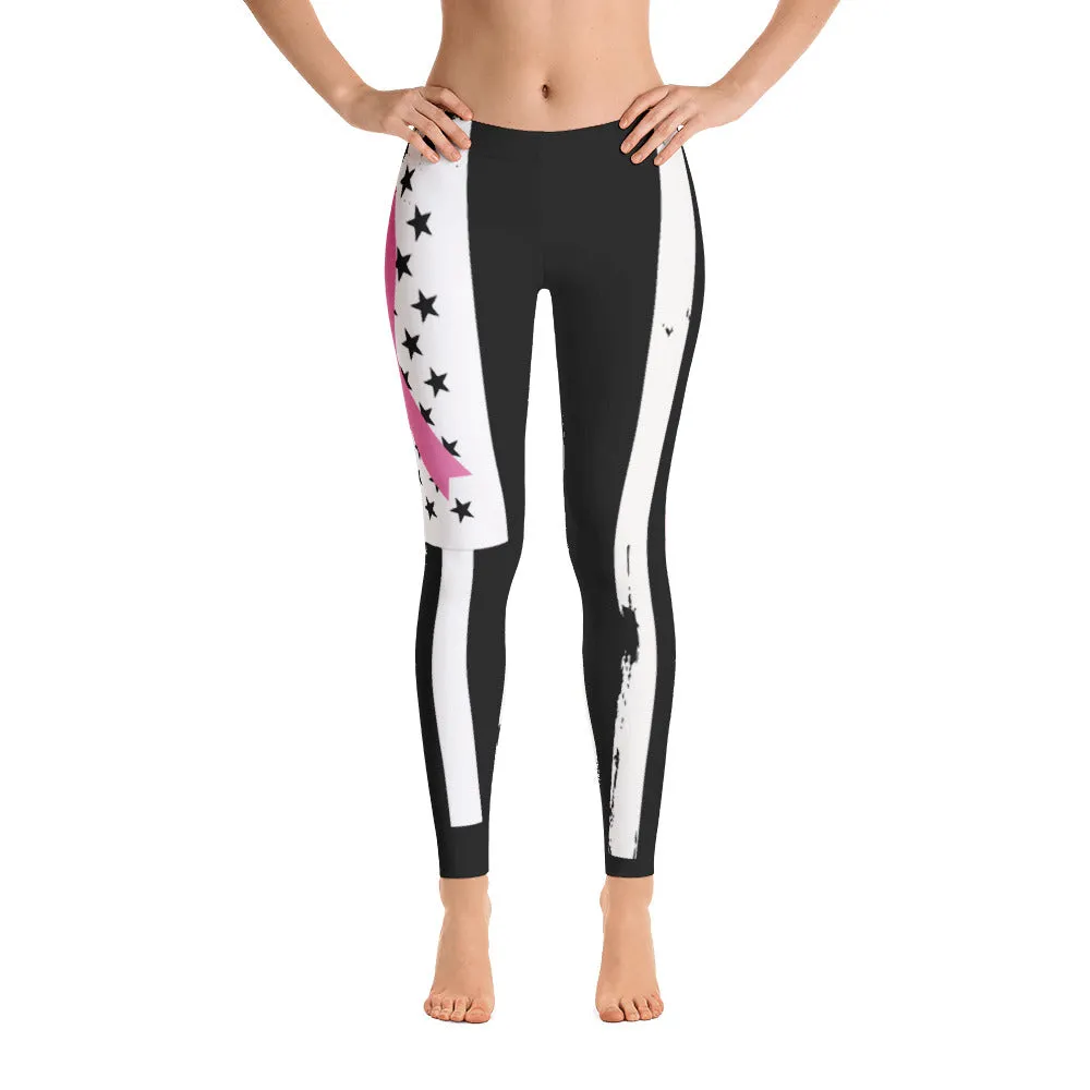 BREAST CANCER AWARENESS FLAG LEGGINGS