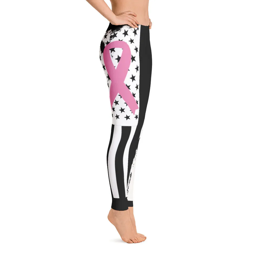 BREAST CANCER AWARENESS FLAG LEGGINGS