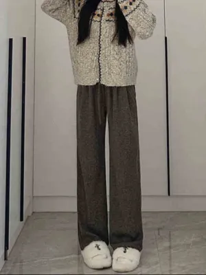 Brown Solid Relaxed Sweatpants
