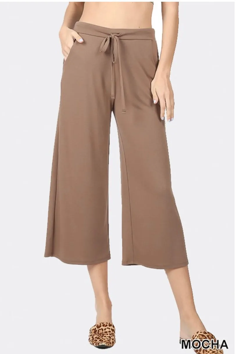 BT-X {Going Nonstop} Mocha Yoga Capri Pants W/ Drawstring