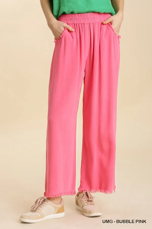 Bubble Gum Pink Pant w/ Elastic Waist