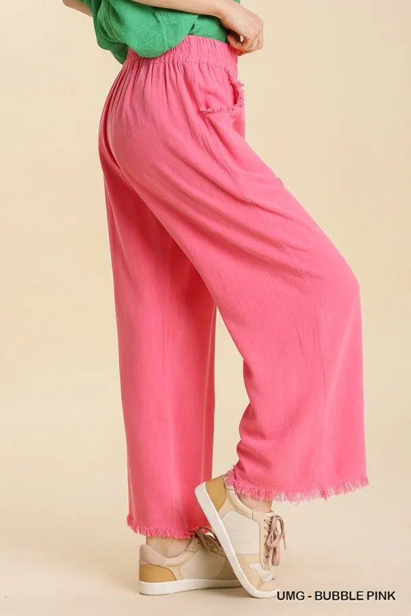 Bubble Gum Pink Pant w/ Elastic Waist