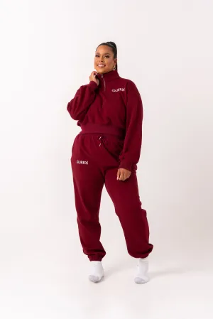 BURGUNDY QUEEN Pullover JOGGER Set