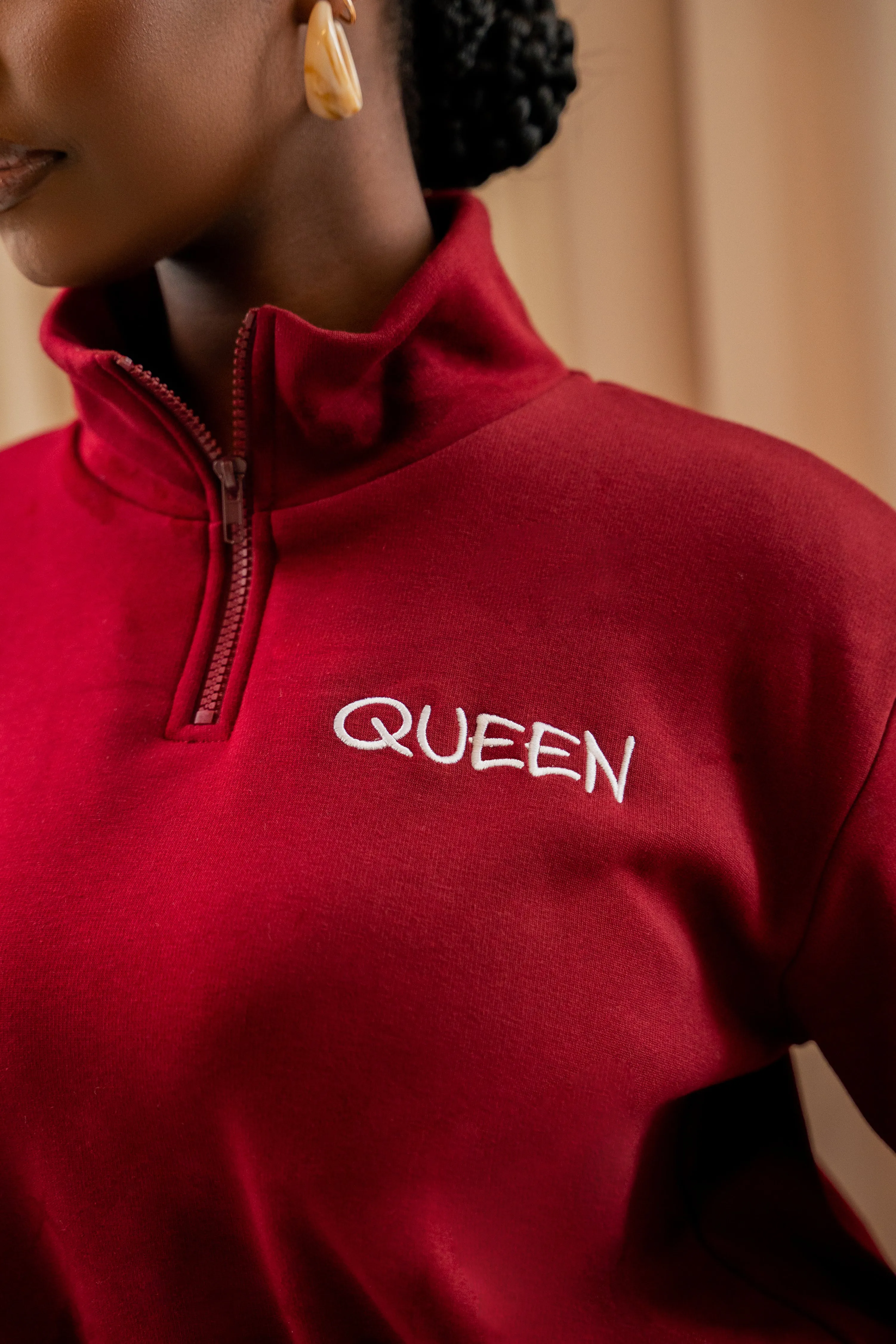 BURGUNDY QUEEN Pullover JOGGER Set