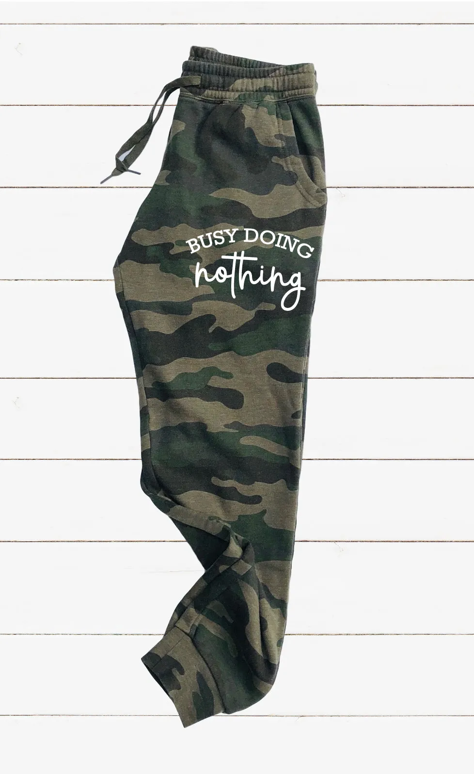 Busy Doing Nothing Graphic Women's Soft Washed Sweatpants