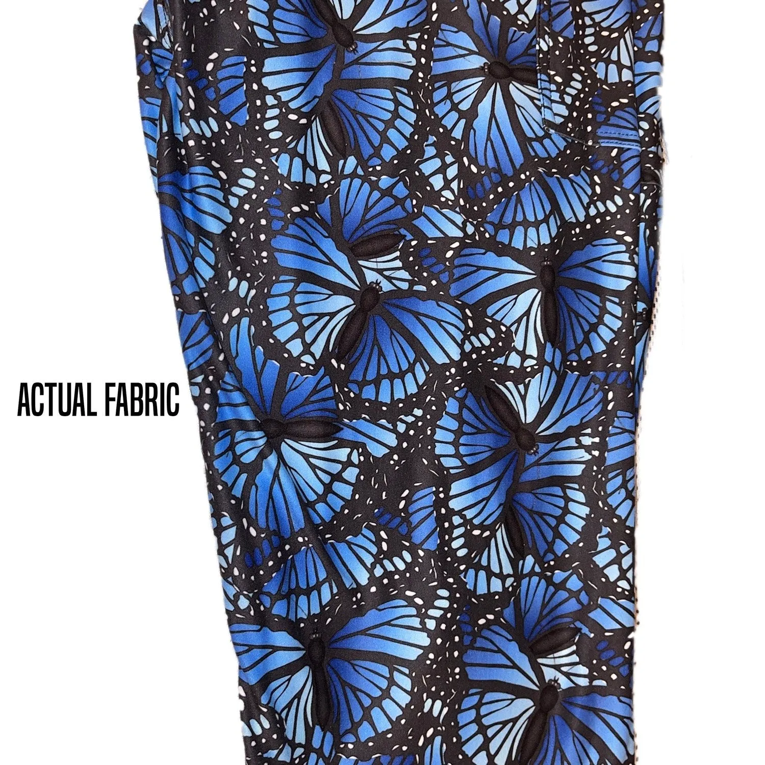 Butterfly Leggings Blue Butterfly Leggings with Pocket  Blue-spotted