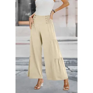 Buttoned Bliss Wide Leg Palazzos