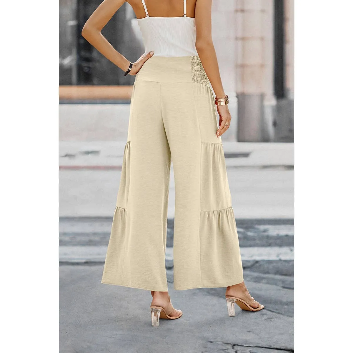 Buttoned Bliss Wide Leg Palazzos